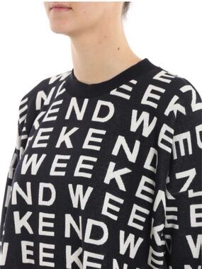 Weekend Max Mara Legno All Over Jacquard Logo Sweater Sweatshirt